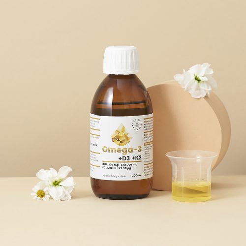 Omega-3 370 DHA + D3 2000IU + K2, płyn 200 ml
