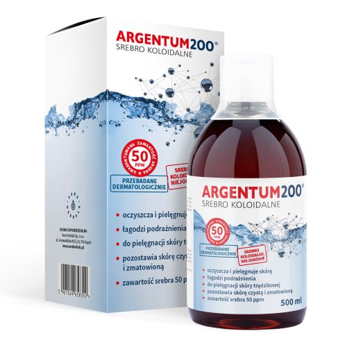 Srebro koloidalne Argentum 200 tonik 500 ml 50 ppm