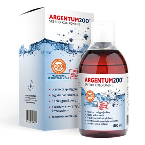Srebro koloidalne Argentum 200 tonik 500 ml 100 ppm