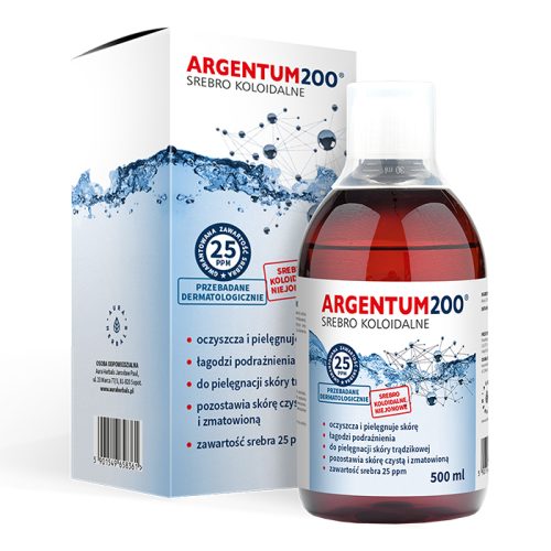 Srebro koloidalne Argentum 200 tonik 500 ml 25 ppm