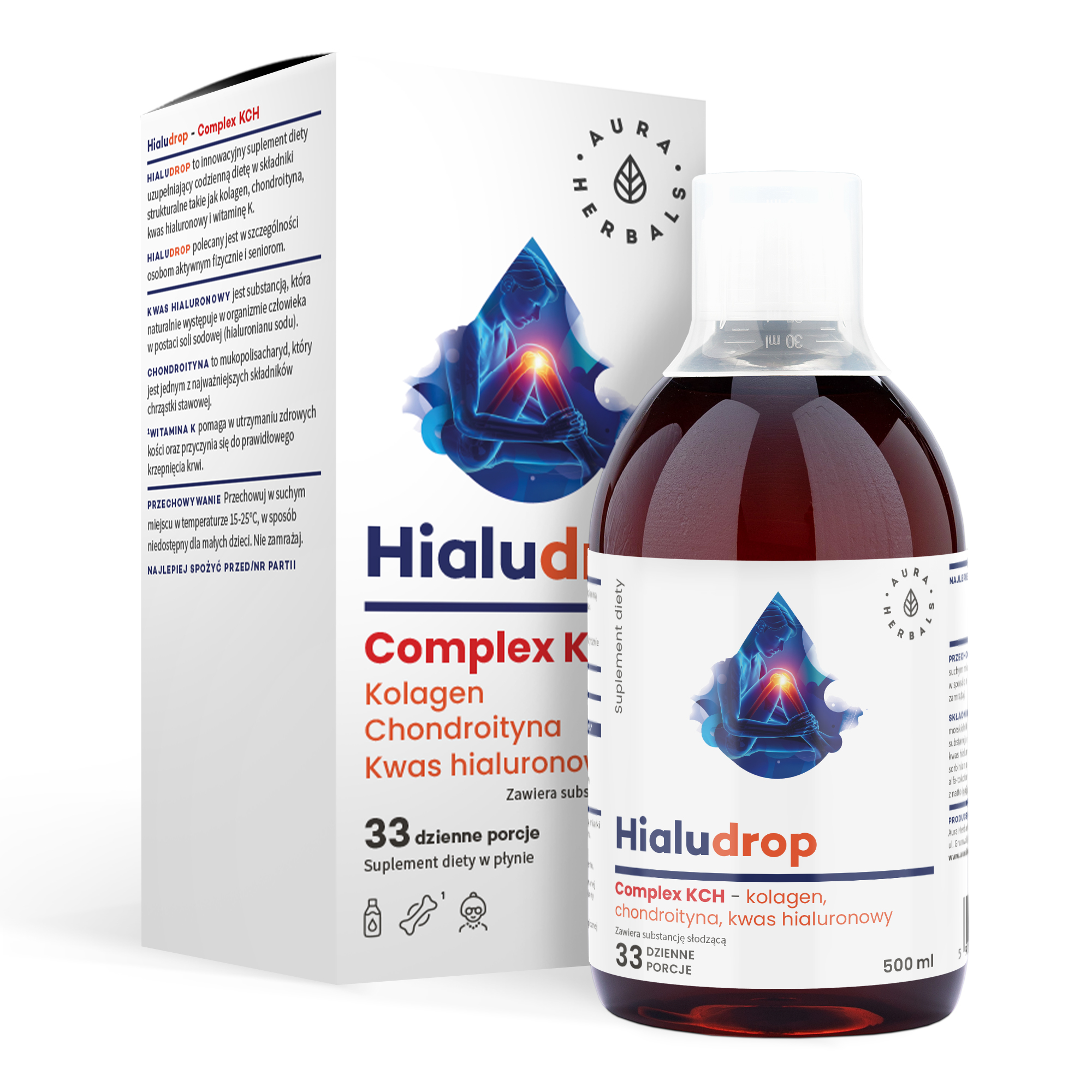Hialudrop complex KCH – Kolagen, Chondroityna, Kw. Hialuronowy, płyn 500 ml