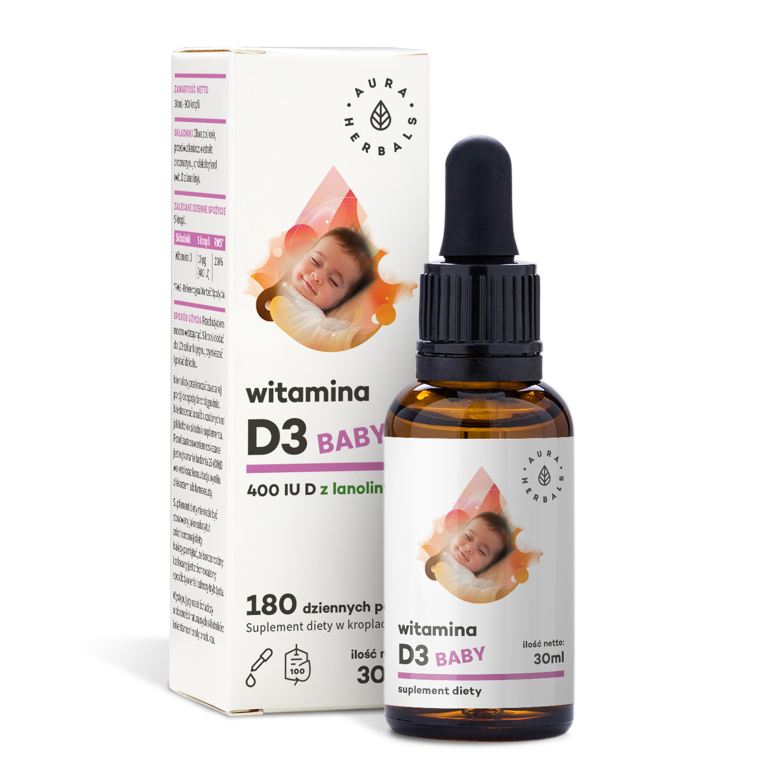 Witamina D3 BABY w kroplach, 30 ml