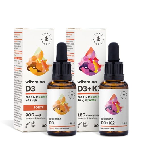 Zestaw witamin D3 Forte, D3+K2