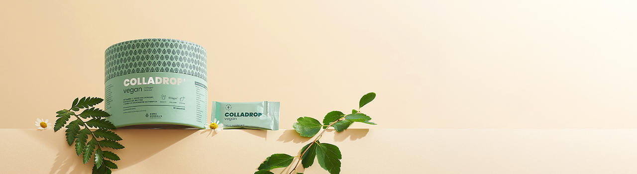 produkt Colladro Vegan na pomarańczowym tle