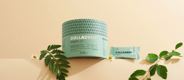 produkt Colladro Vegan na pomarańczowym tle