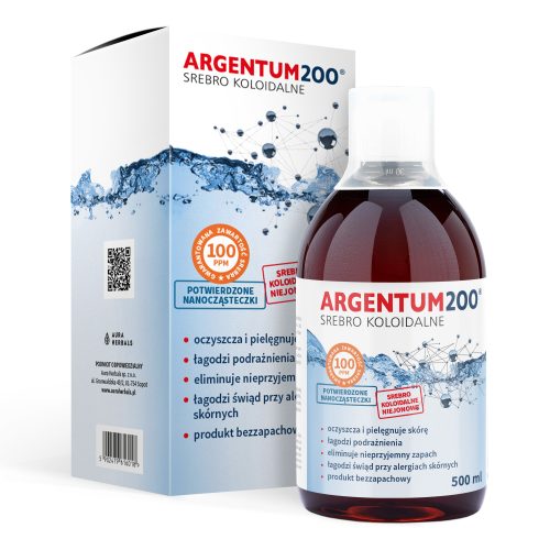 Srebro Koloidalne 100 ppm, Argentum200, tonik 500 ml