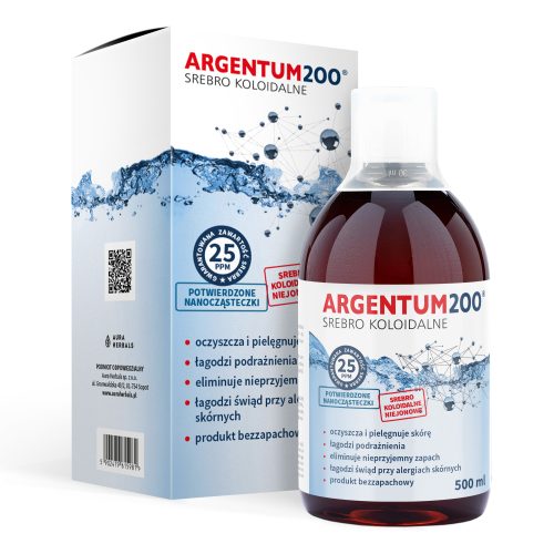 Srebro Koloidalne 25 ppm, Argentum200, tonik 500 ml