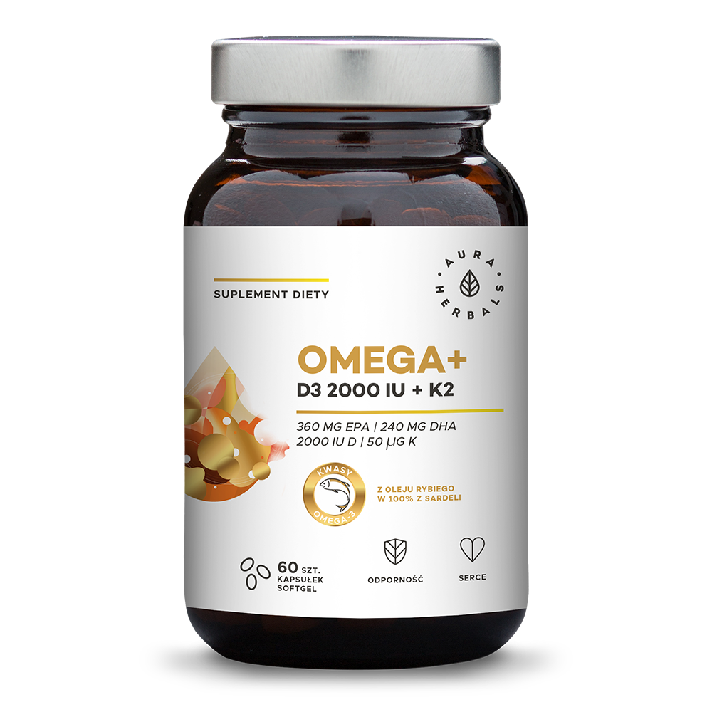 Olej rybi z sardeli z zawartością kwasów Omega-3 + naturalna witamina D i K